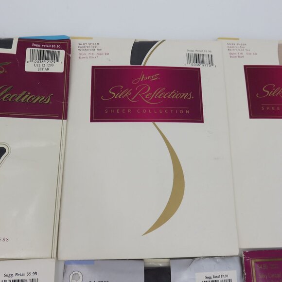 Vintage Hanes Lot of 9 Pantyhose Varied Sizes and Colors 1990s 2000s NEW Unused - Picture 4 of 16